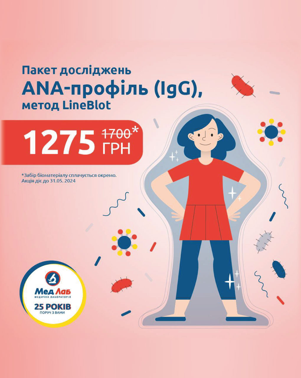 «МедЛаб» пропонує дослідження зі знижкою -25% - ANA-профіль (IgG)